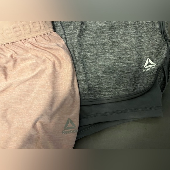 2 Pair Reebok Running Lined w/ Under/Biker Shorts Soft Athletic Shorts - Picture 6 of 6